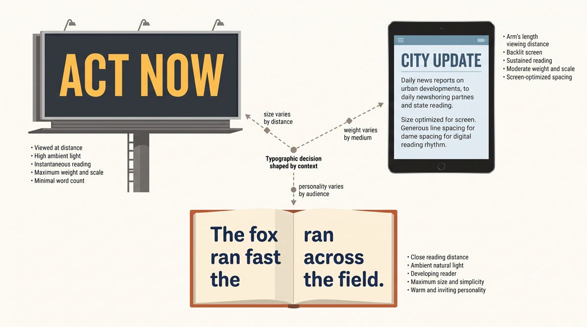How to Choose Typefaces: Selection Principles That Work 3 Consider Medium, Users, and Viewing Conditions