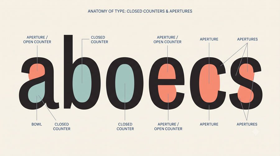 Type Anatomy: Learn the Language of Letterforms 4 Inside and Outside Spaces: Counters and Apertures