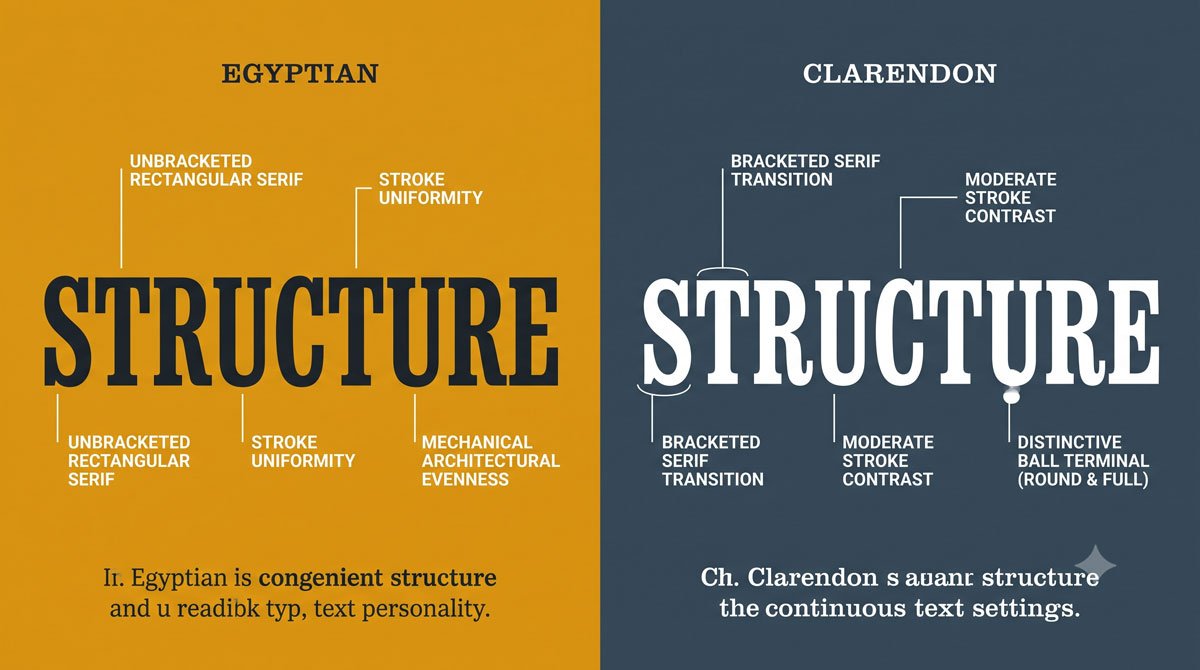 Typeface Categories: Serifs, Slabs and Sans Serifs 4 Slab Serif Categories: Egyptian and Clarendon