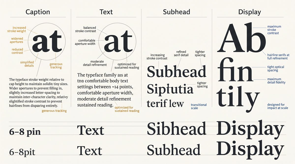 How to Choose Typefaces: Selection Principles That Work 7 Optical Sizes and Why They Matter