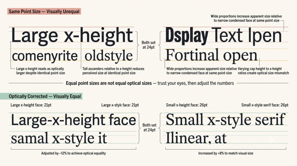 Combining Typefaces and Building Hierarchy 8 Adjusting Sizes Optically, Not by Numbers Alone
