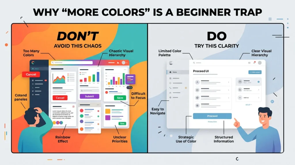 UI Color Rules Every Junior Designer Needs (Part 1) 1 Why "More Colors" Is a Beginner Trap
