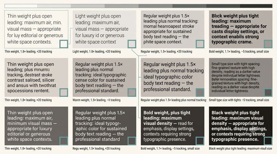 Spacing, Alignment and the Color of Type 2 Typographic Color: Lightness, Darkness, and Texture