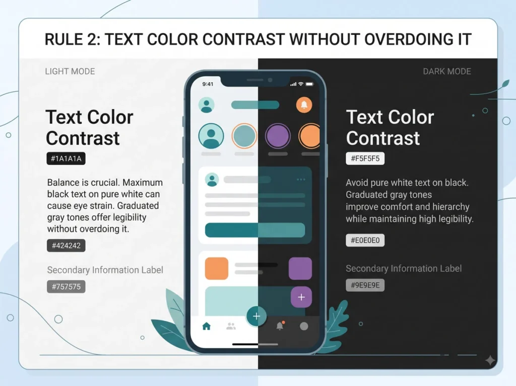 UI Color Rules Every Junior Designer Needs (Part 1) 3 Rule 2: Text Color Contrast Without Overdoing It