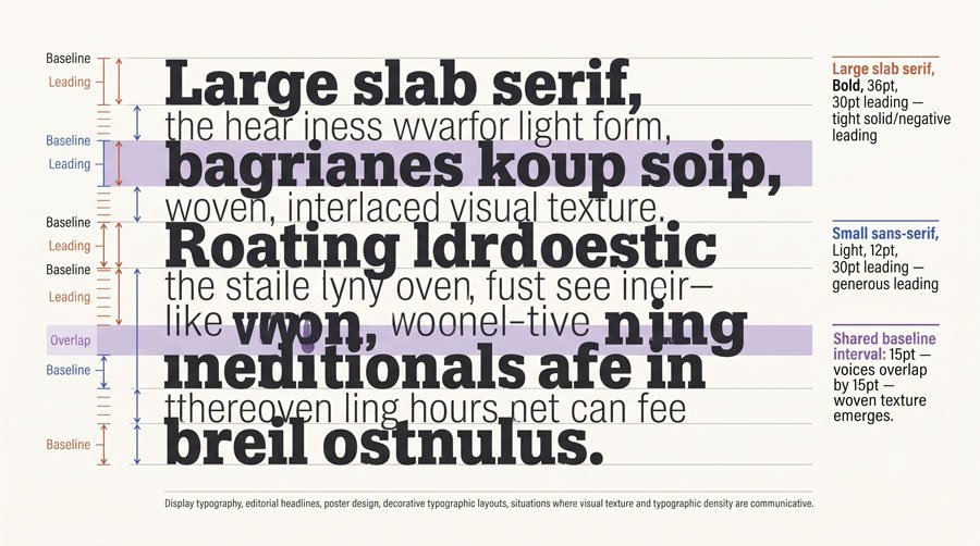 Spacing, Alignment and the Color of Type 6 Overlapping Leading and Alternative Line Spacing