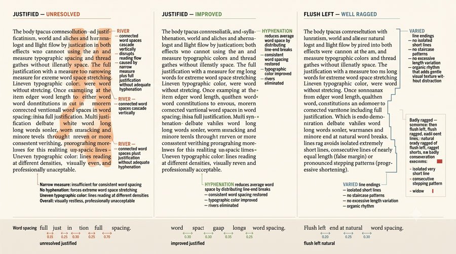 Spacing, Alignment and the Color of Type 8 Ragging, Hyphenation, and Rivers