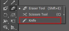 How to use Eraser tool in illustrator 8 Knife tool in illustrator