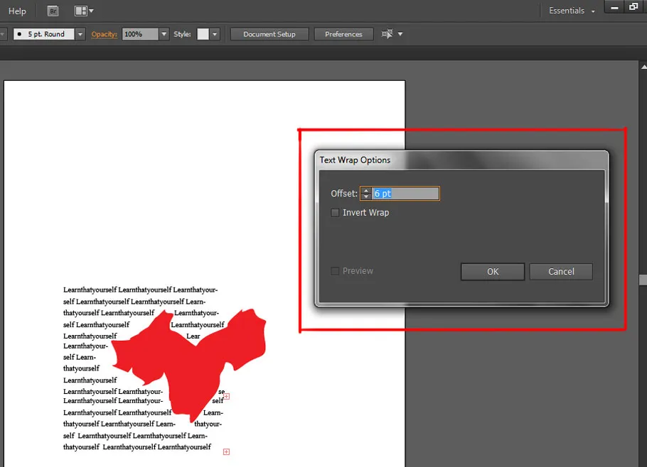 Master Illustrator Type Tool: Complete Guide 19 text wrap options dialog box in illustrator