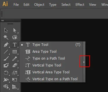 Master Illustrator Type Tool: Complete Guide 2 chevron icon to take out the fly-out menu in illustrator