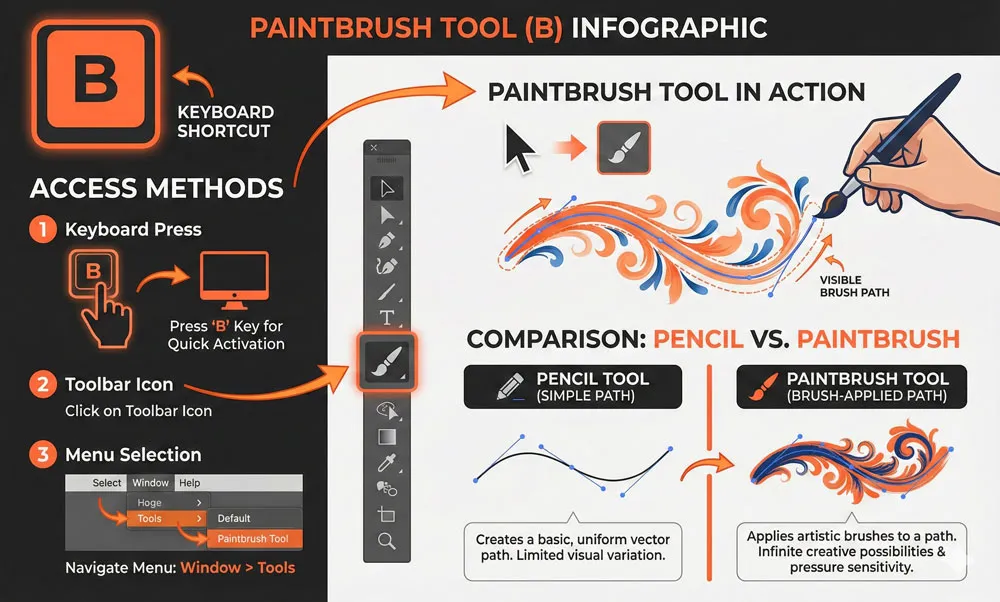 Master Paintbrush and Blob Brush Tool in Illustrator: Complete Guide 3 Paintbrush tool vector illustration