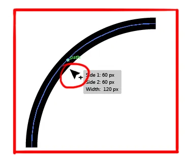 Width Tool in illustrator 6 cursor with width tool on arc path in illustrator