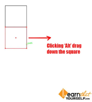 Golden Ratio 2 square shapes duplicated