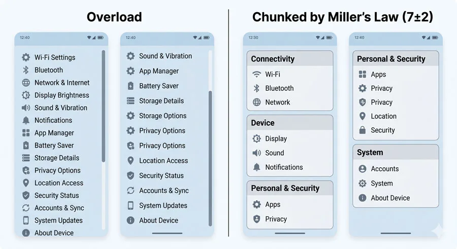 UI UX Glossary Part 2: 25 Core UX Terms, Laws and Principles Explained 5 Miller's Law
