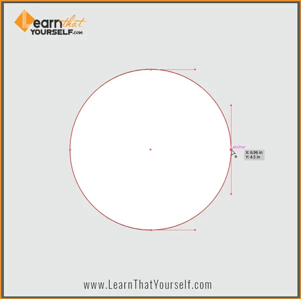 How to make a Semicircle in Illustrator 6 Anchor selected using direct selection tool in illustrator