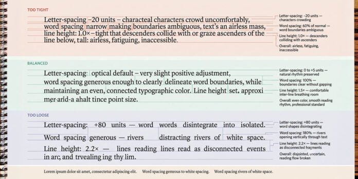 Spacing, Alignment and the Color of Type