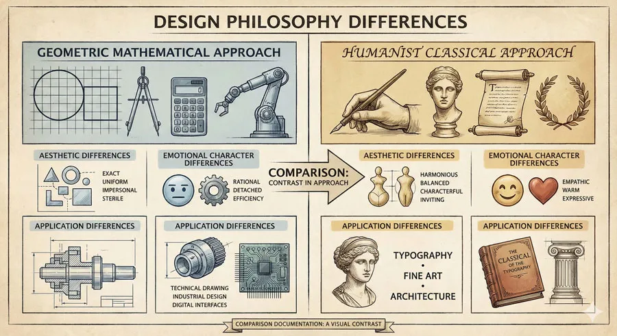 Gill Sans - Humanist Alternative Modernism 21 Comparison: Geometric vs. Humanist Modernism