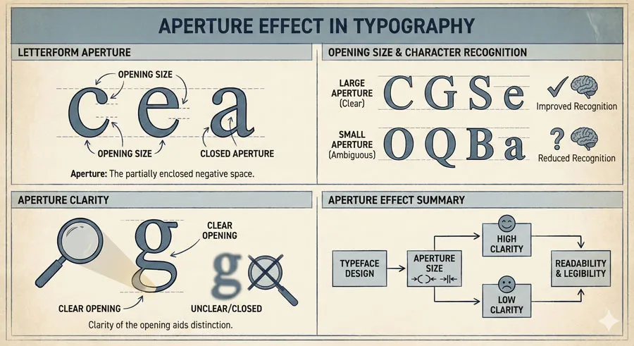 Legibility vs. Readability - Typography Fundamentals 20 Aperture and Letterform Opening
