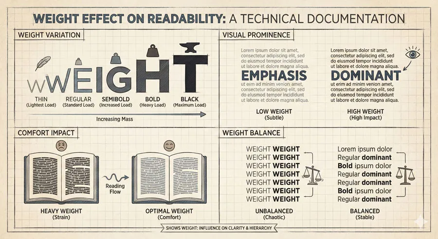 Legibility vs. Readability - Typography Fundamentals 27 Weight and Visual Prominence
