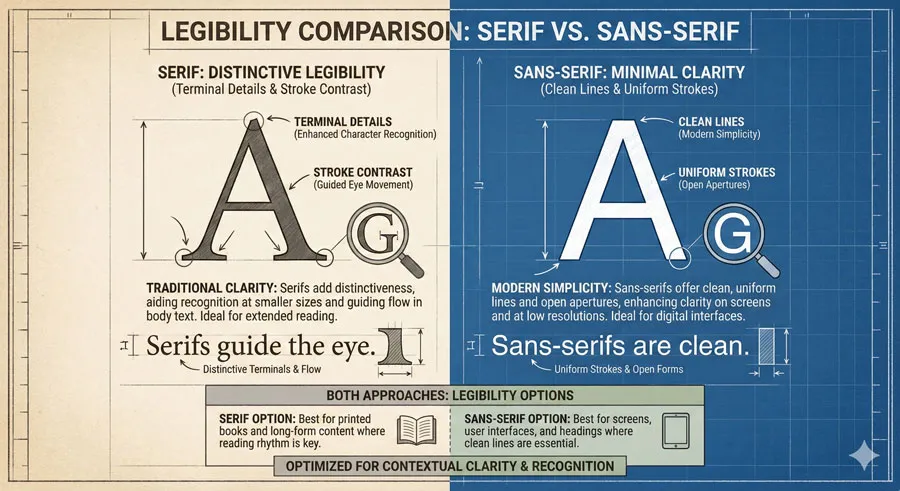 Legibility vs. Readability - Typography Fundamentals 6 Serif versus Sans-Serif Considerations