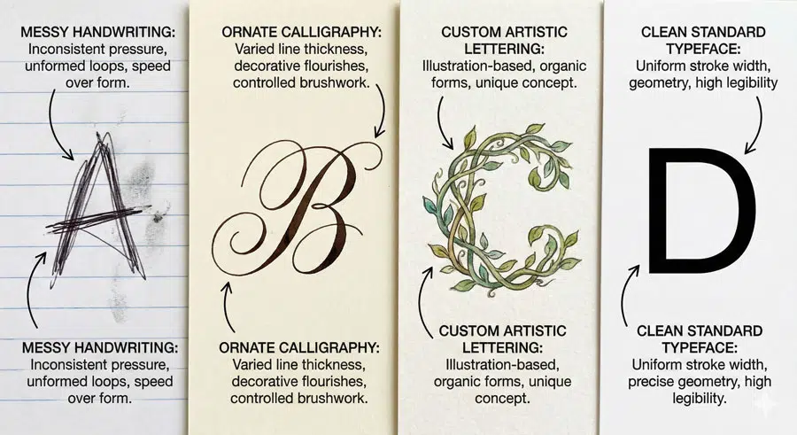 Typography Fundamentals: A Complete Guide to Professional Typography 2 The Essential Difference: Typography vs. Handwriting, Calligraphy and Lettering