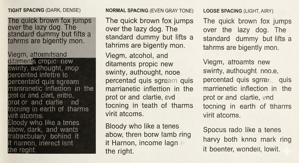 Typesetting Factors – Space, Spacing and Hierarchy 2 Typographic Color: How Spacing Creates Visual Impact