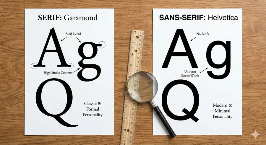Essential Elements: Anatomy and Terminology of Type 6 Serifs and Sans Serifs: The Fundamental Divide