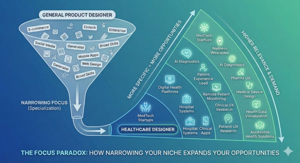 Defining Yourself: Crafting Your Unique Value Proposition as a Product Designer 7 The Paradox of Specificity: How Narrowing Actually Expands Opportunity