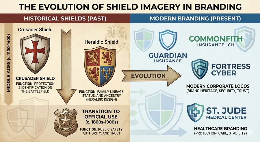 Design Elements & Historical Significance 2 Shields and Arrows - Ancient Symbols in Modern Design