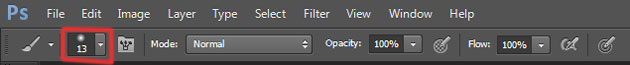 brush panel's icon on option bar in photoshop