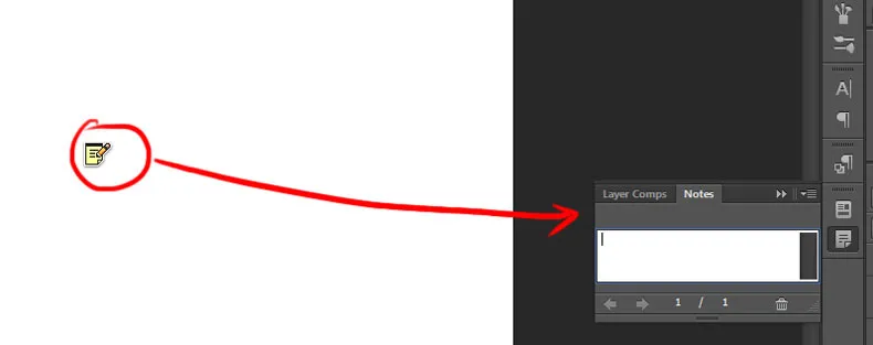 How to Crop in Photoshop 15 notes panel in photoshop