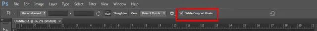 How to Crop in Photoshop 2 delete cropped pixels under crop tool on option bar in photoshop