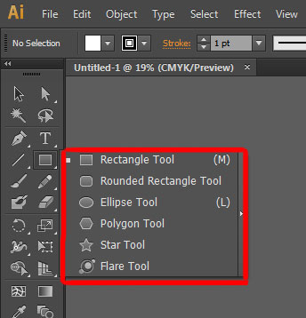 Rectangle Tool Rounded Rectangle Tool Ellipse Tool Polygon Tool Star Tool Flare Tool In Adobe Illustrator Learn That Yourself