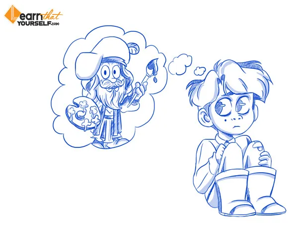 10 reasons Why you are not becoming a good artist 11 Artwork to depict the fourth reason out of 10 reasons why you are not becoming a good artist by Lalit Adhikari at Learn That Yourself.