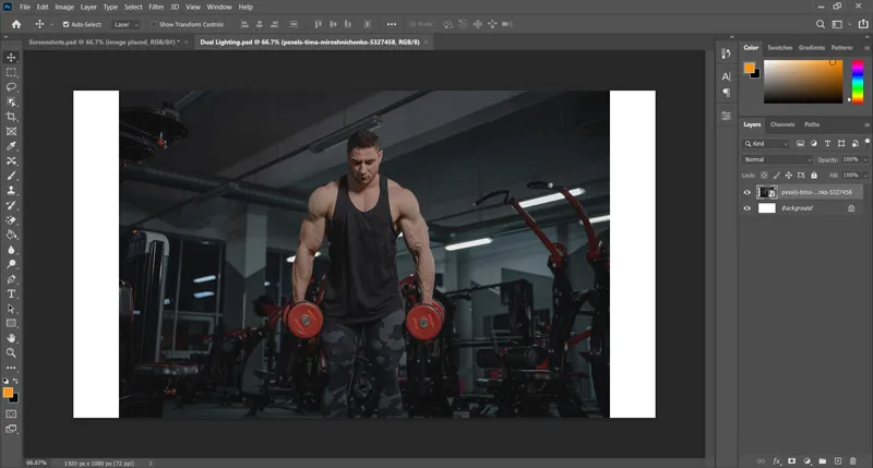Dual light effect 14 image place in document for dual light effect in photoshop