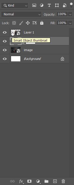smart object thumbnail in layer panel in photoshop