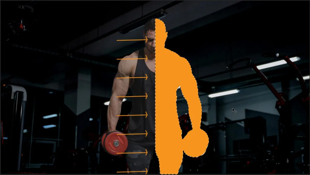 Dual light effect 27 half selection in photoshop