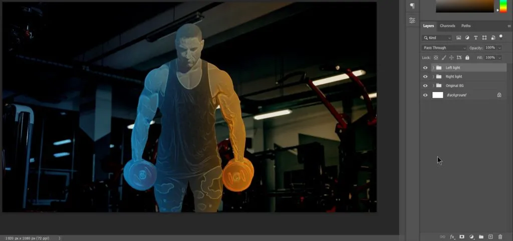 Dual light effect 54 work in progress for dual light effect in photoshop