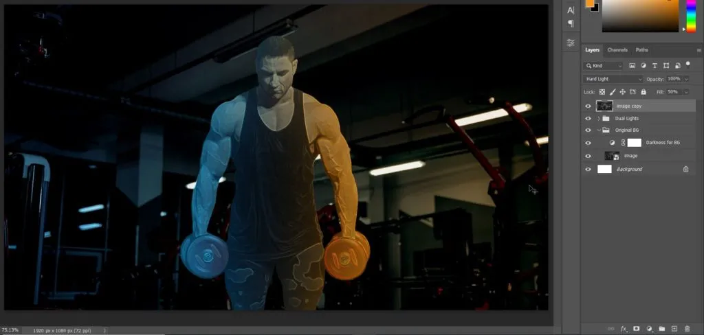 Dual light effect 57 work in progress for dual light effect in photoshop