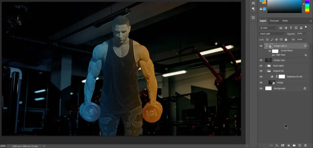 Dual light effect 61 work in progress for dual light effect in photoshop