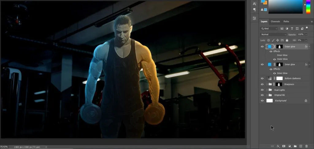 Dual light effect 69 work in progress for dual light effect in photoshop