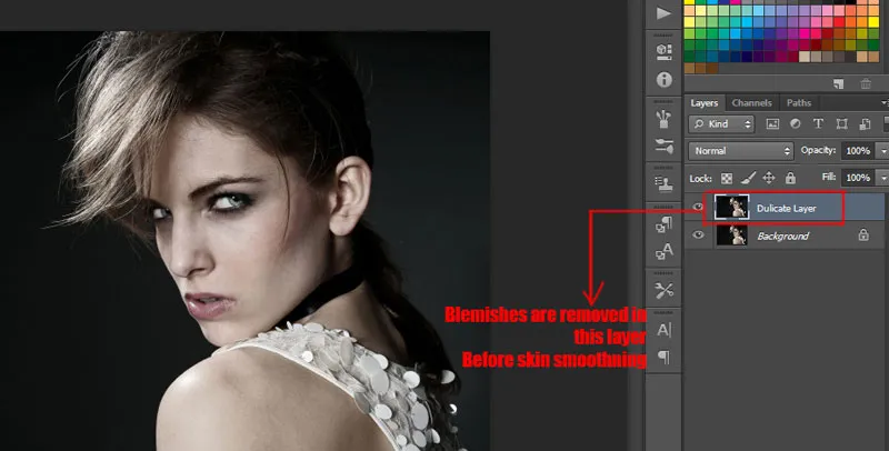 Skin Retouching 3 healing in photoshop