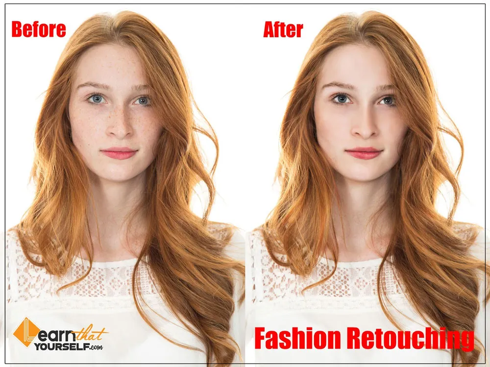 Skin Retouching 21 before and after comparison skin smoothening