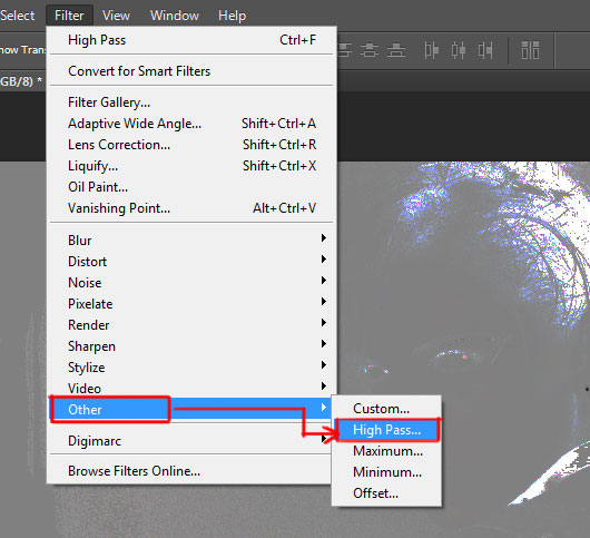 high pass filter in photoshop