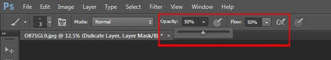 Skin Retouching 9 opacity & flow option in photoshop