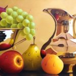 Still-Life-Bronze-Jug-and-Fruit-Bowl-Oil-Painting