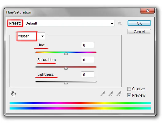 Image menu in Photoshop 15 hue/ saturation dialog box in photoshop