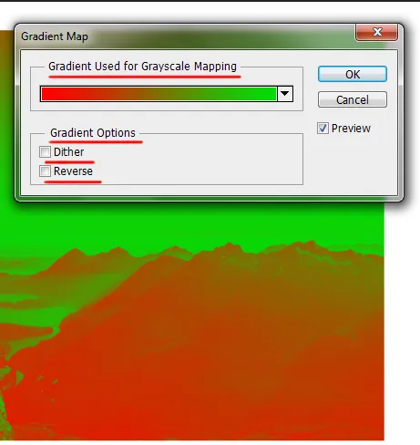 Image menu in Photoshop 24 gradient map adjustment dialog box in photoshop