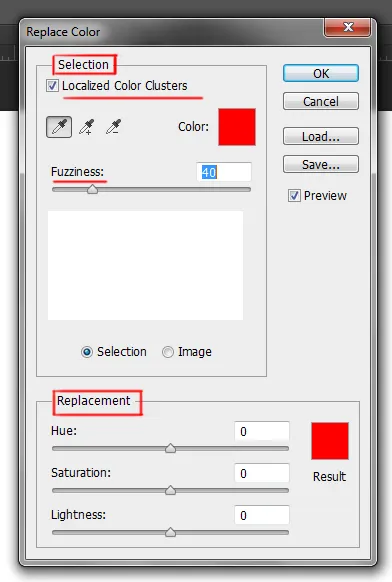 Image menu in Photoshop 31 replace color dialog box in photoshop