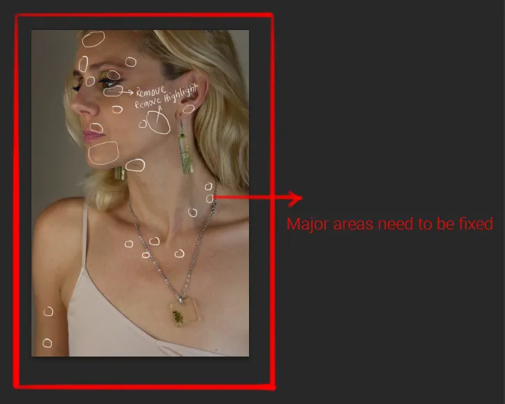 Retouching - How To Do It Professionally 1 marking spots to heal in photoshop