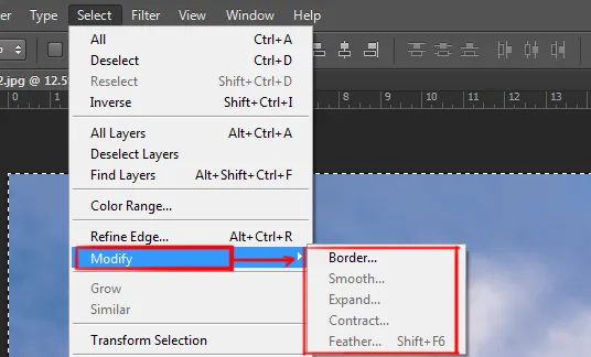 Select menu in photoshop 15 modify option under select menu in photoshop